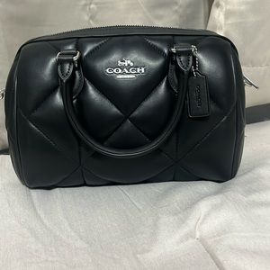 Brand NWT Coach black quilted remy bag